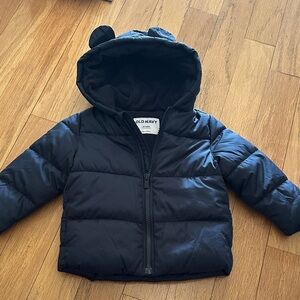 Old Navy Navy Blue Hooded Puffer Jacket